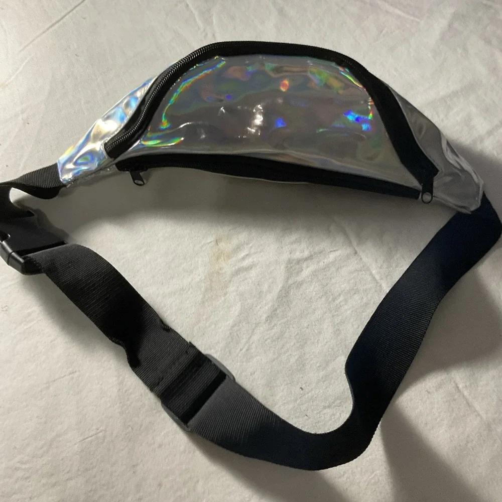 Vibe Fanny Pack for Men Women - Iridescent Silver Bag Purse